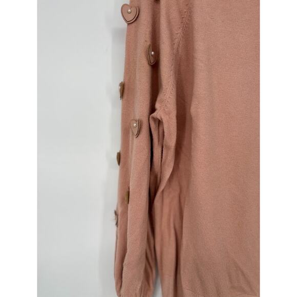 Sioni Milano Sweater Size XL 3D Heart Soft Blush Pink Romantic Euro Whimsy Cozy - Picture 3 of 10